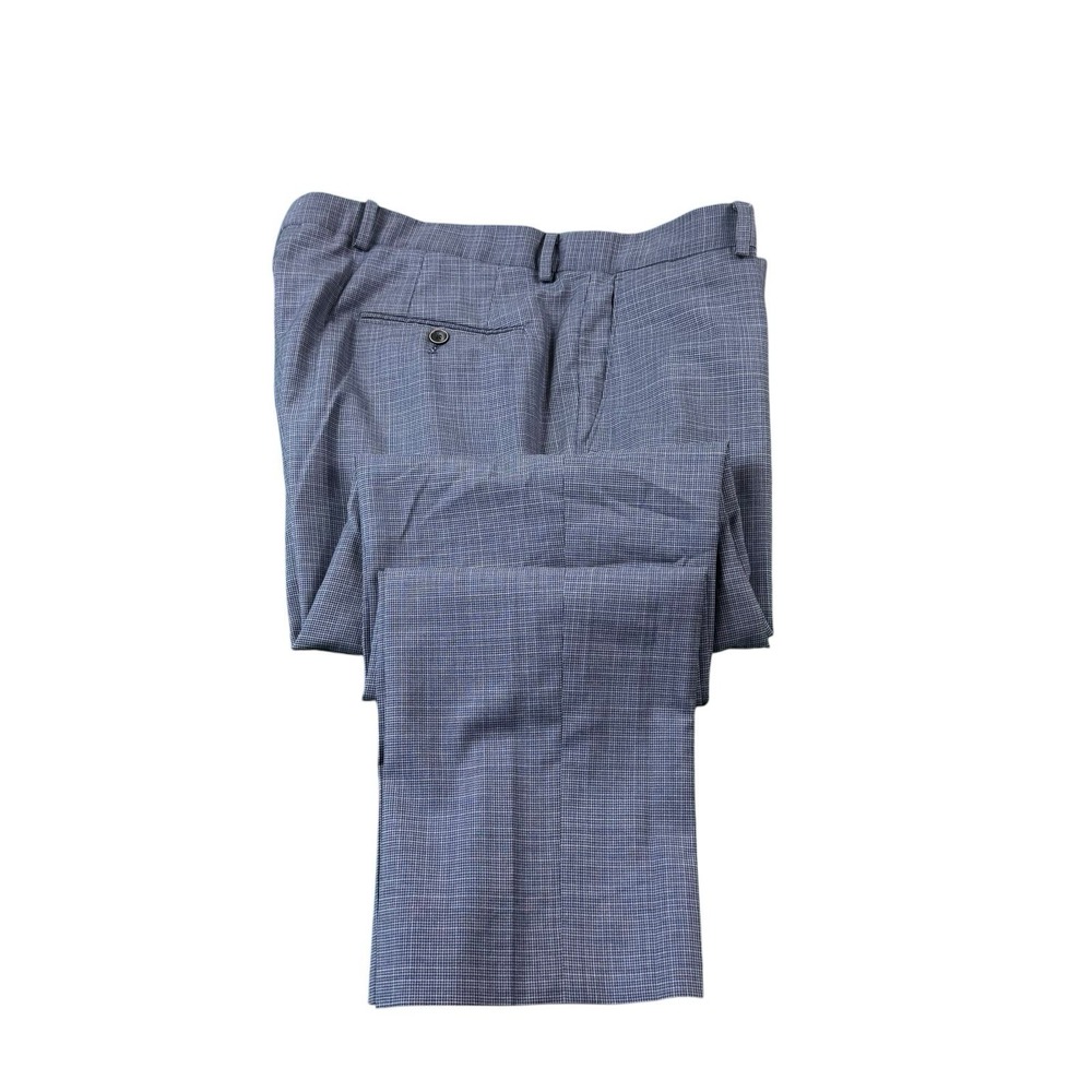 Samuelsohn Blue Gray Puppy tooth Super 110s Wool Trouser Size 40x32 Current